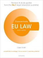EU Law Concentrate: Law Revision and Study Guide 9th Revised edition