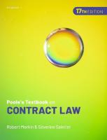 Poole's Textbook on Contract Law 17th Revised edition