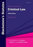 Blackstone's Statutes on Criminal Law 35th Revised edition