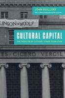 Cultural Capital: The Problem of Literary Canon Formation Enlarged