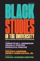 Black Studies in the University: A Symposium Updated with New Forewords and an Introduction