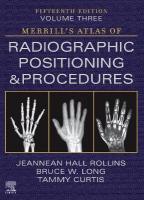 Merrill's Atlas of Radiographic Positioning and Procedures - Volume 3 15th edition
