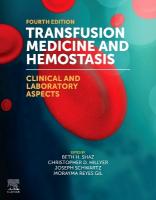 Transfusion Medicine and Hemostasis: Clinical and Laboratory Aspects 4th edition