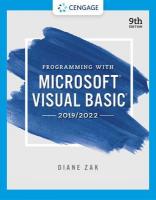 Programming With Microsoft Visual Basic 2019/2022 9th edition
