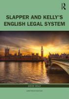 Slapper and Kelly's The English Legal System 19th edition