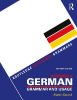 Hammer's German Grammar and Usage 7th edition