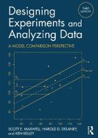 Designing Experiments and Analyzing Data: A Model Comparison Perspective, Third Edition 3rd edition