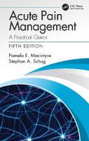 Acute Pain Management: A Practical Guide 5th edition