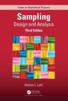 Sampling: Design and Analysis 3rd edition