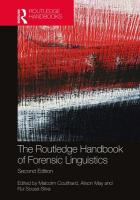 Routledge Handbook of Forensic Linguistics 2nd edition