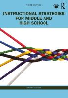 Instructional Strategies for Middle and High School 3rd edition