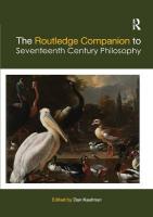 Routledge Companion to Seventeenth Century Philosophy