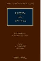Lewin on Trusts 1st Supplement 20th edition