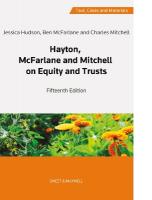 Hayton, McFarlane and Mitchell: Text, Cases and Materials on Equity and Trusts 15th edition