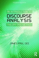 Introduction to Discourse Analysis: Theory and Method 4th edition