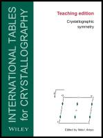 International Tables for Crystallography: Crystallographic Symmetry, Teaching Edition 6th edition