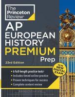 Princeton Review AP European History Premium Prep: 6 Practice Tests plus Digital Practice Online plus Content Review 23rd Revised edition