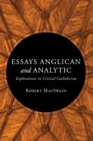 Essays Anglican and Analytic: Explorations in Critical Catholicism