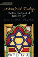 Modern Jewish Theology: The First One Hundred Years, 18351935