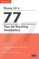 Penny Ur's 77 Tips for Teaching Vocabulary Paperback