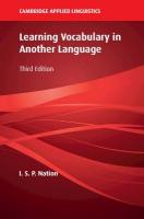 Learning Vocabulary in Another Language Third edition Paperback