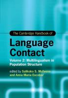Cambridge Handbook of Language Contact: Volume 2: Multilingualism in Population Structure
