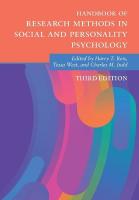 Handbook of Research Methods in Social and Personality Psychology 3rd Revised edition