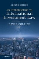 Introduction to International Investment Law 2nd Revised edition