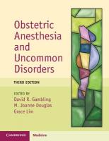 Obstetric Anesthesia and Uncommon Disorders 3rd Revised edition