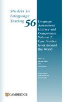 Language Assessment Literacy and Competence Volume 2: Case Studies from  Around the World Paperback