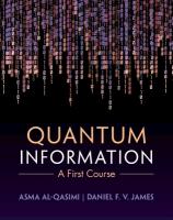Quantum Information: A First Course
