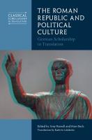 Roman Republic and Political Culture: German Scholarship in Translation