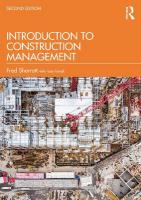 Introduction to Construction Management 2nd edition