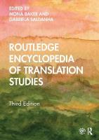 Routledge Encyclopedia of Translation Studies 3rd edition