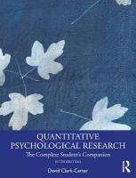 Quantitative Psychological Research: The Complete Student's Companion 5th edition