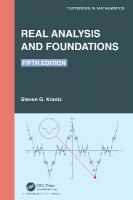 Real Analysis and Foundations 5th edition
