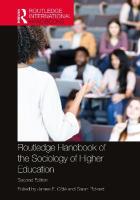 Routledge Handbook of the Sociology of Higher Education 2nd edition