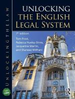 Unlocking the English Legal System 7th edition