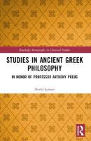 Studies in Ancient Greek Philosophy: In Honor of Professor Anthony Preus