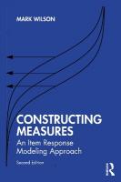 Constructing Measures: An Item Response Modeling Approach 2nd edition