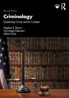 Criminology: Explaining Crime and Its Context 11th edition