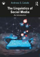 Linguistics of Social Media: An Introduction