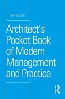 Architects Pocket Book of Modern Management and Practice