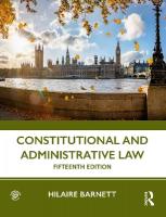 Constitutional and Administrative Law 15th edition