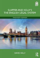 Slapper and Kelly's The English Legal System 20th edition