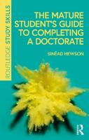 Mature Students Guide to Completing a Doctorate