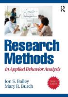 Research Methods in Applied Behavior Analysis 3rd edition