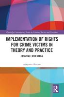 Implementation of Rights for Crime Victims in Theory and Practice: Lessons from India