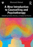 New Introduction to Counselling and Psychotherapy: Embedding Context, Diversity, and Equity into Practice
