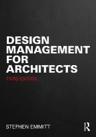 Design Management for Architects 3rd edition